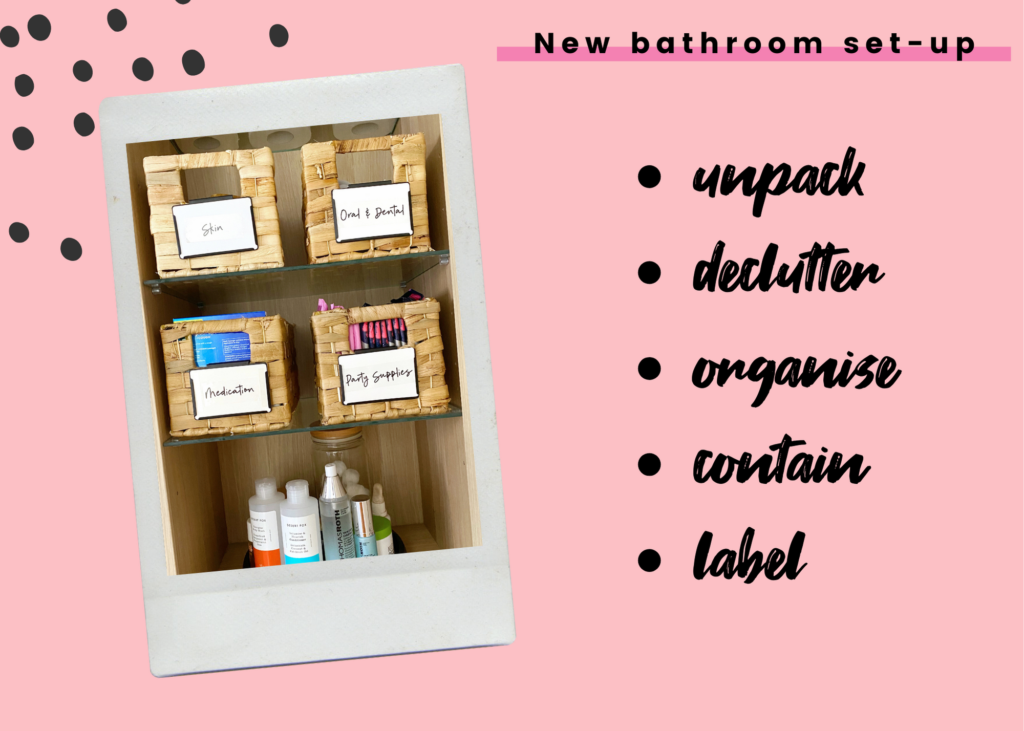 Bathroom organisation using only Kmart products